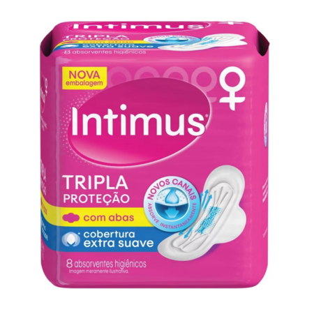 imagem do produto Absorvente Intimus Gel 8 Unidades Suave Com Abas