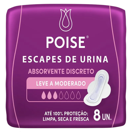 imagem do produto Absorvente Poise Discreto Com 8 Unidades