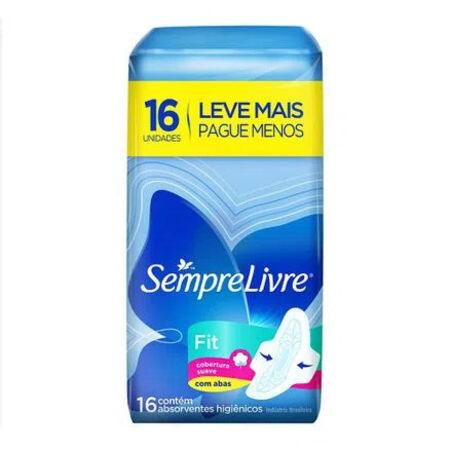 imagem do produto Absorvente Sempre Livre Max 16 Unidades Suave Com Abas Fit