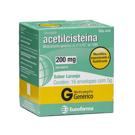 imagem do produto Acetilcisteina 200mg 16 Envelopes Eurofarma