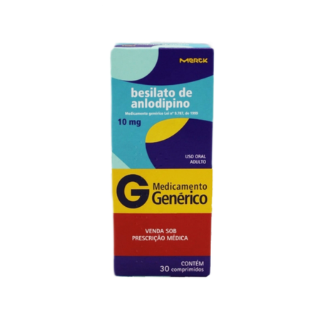 imagem do produto Besilato de Anlodipino 10mg 30 Comprimidos Merck