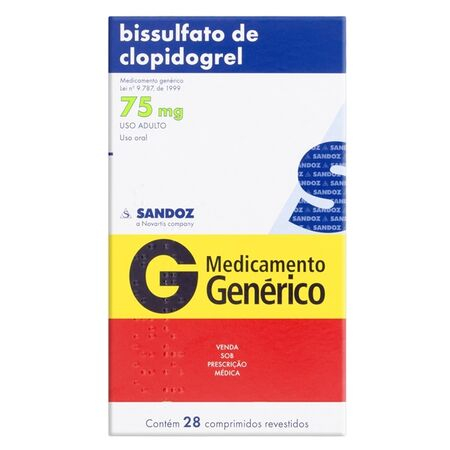 imagem do produto Clopidogrel 75mg 28 Comprimidos Sandoz