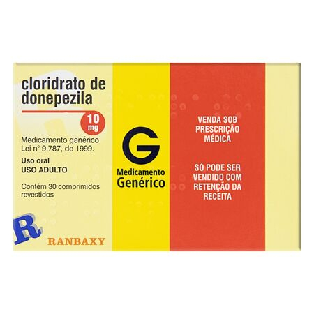 imagem do produto Cloridrato de Donepezila 10mg 30 Comprimidos Ranbaxy