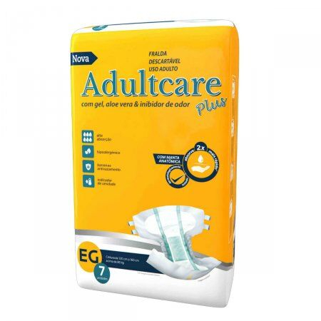 imagem do produto Fralda Adultcare Plus Eg 7 Unidades