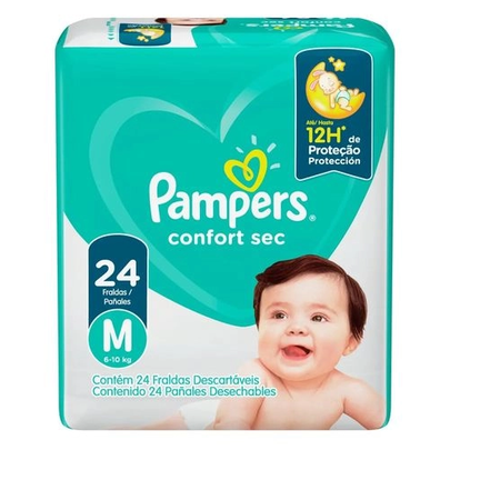 imagem do produto Fralda Pampers Confort Sec Pacotao M 24un