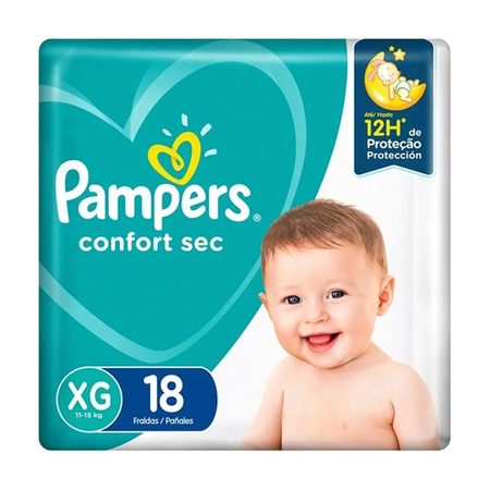 imagem do produto Fralda Pampers Confort Sec Pacotao Xg 18un