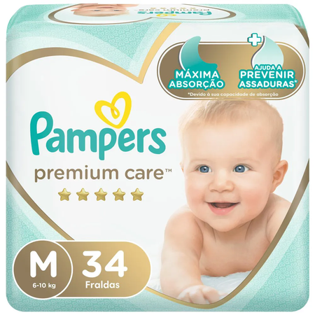 imagem do produto Fralda Pampers Premium Care Mega M 34un