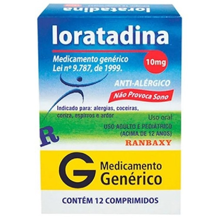 imagem do produto Loratadina 10mg 12 Comprimidos Ranbaxy