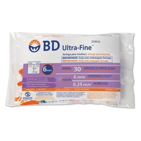 imagem do produto Seringa Bd U.fine Insul 30 Ui X 6 Mm C/ 10un