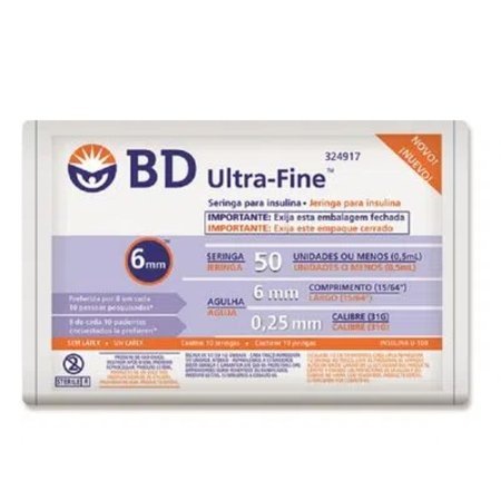 imagem do produto Seringa Bd U.fine Insul 50 Ui X 6 Mm C/ 10un